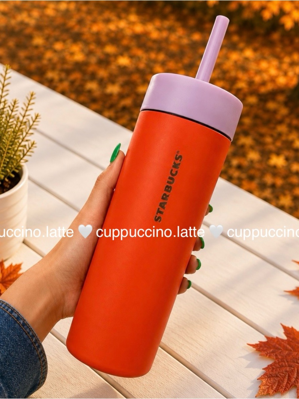 🍂NWT🎃Starbucks x MiiR 2026 Fall Orange Stainless Steel Cold Cup Tumbler